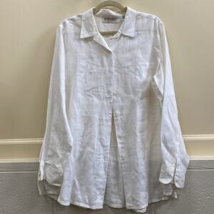 Toto n Ko vintage white button down 1X linen top